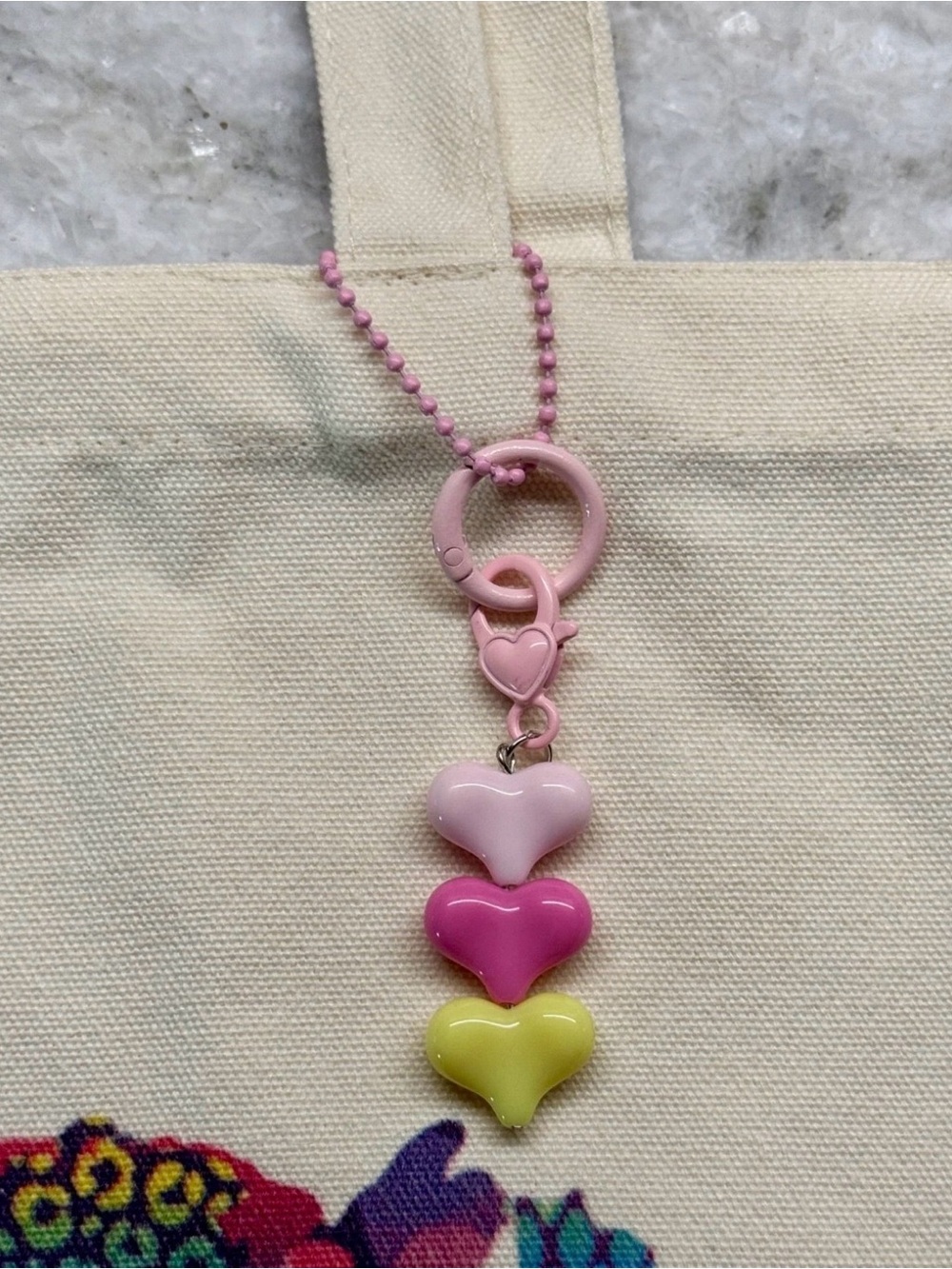 New Retro 80s 90s Style Colorful Leopard Shopping Tote Bag w/ Heart Charm - 15" - Picture 4 of 9